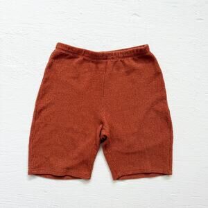 Y2K A Ellen Burnt Orange Rib Knit Biker Shorts, Size Small